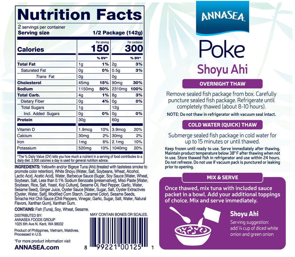 
                  
                    Annasea Shoyu Ahi Poke Nutrition and Instruction
                  
                