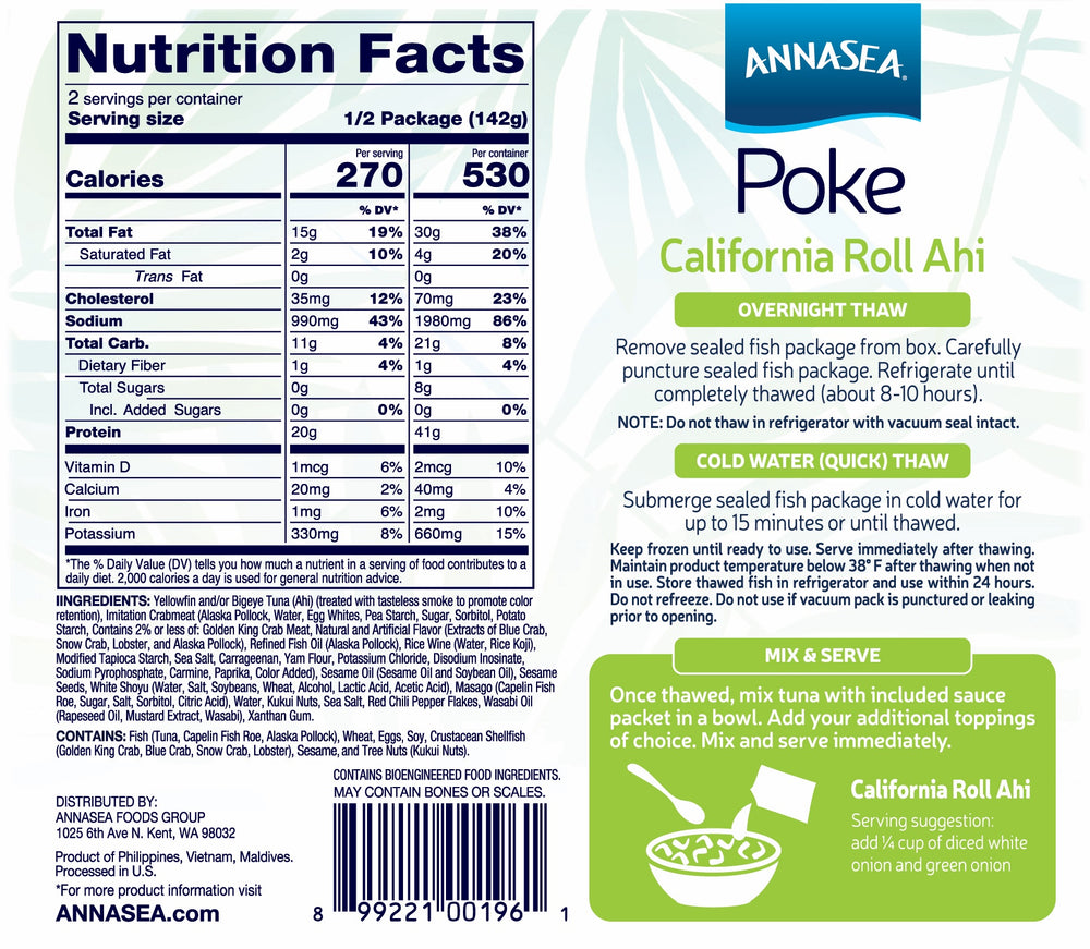 
                  
                    Annasea California Roll Nutrition and Instructions
                  
                