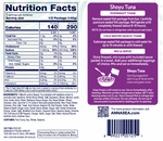 Annasea Shoyu Tuna Ahi Poke Back of a food packaging label with nutritional information