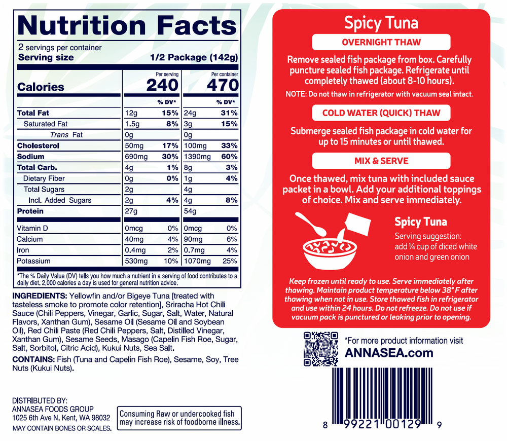 
                  
                    Annasea Spicy Tuna Poke Nutrition
                  
                