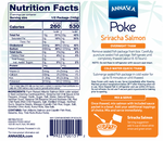 Annasea Sriracha Salmon Poke Back of a food packaging label with nutritional information