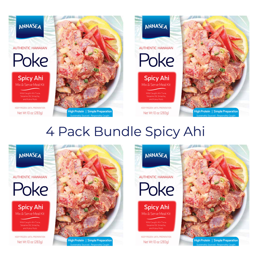 4 Pack Bundle - Frozen Spicy Ahi Tuna Poke – Annasea
